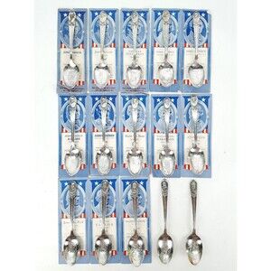 15 William Rogers Co. & International Silver, US presidents silver plated spoons